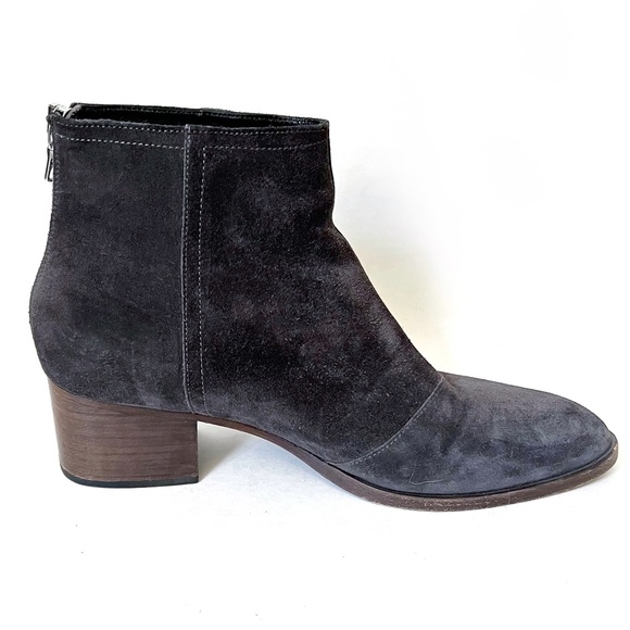 rag & bone WESLEY Suede Leather Gray Brown Ankle Boots Booties Stacked H… - Picture 5 of 14